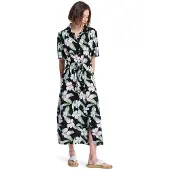 Roxy Island Escape Printed Kortärmad Midi-klänning