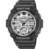 Casio Klocka - - AEQ-120W-7AV - Vattentålig 100m - Dubbel visning - Svart resinarmband