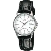 Casio Damklocka - - LTP-1183E-7A - Svart Läder - Vit Urskiva - Vattentålighet 5 ATM