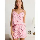 Trendyol Kort pyjamas rosa / röd