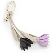 BOSS Nappa-leather flower key ring with Double B monogram