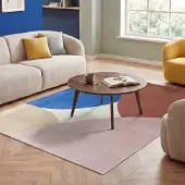 FRAAI Geometrisk matta | Swing Circles blå/rosa hos Volero | 120x170cm | Polyester | Geometrisk | Rektangulär | Plattvävd