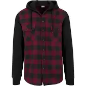 Urban Classics Hooded Ed Flanell Sweat Leeve Skjorta Med Långa ärmar