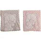 Bigbuy Fun Bebisfilt Med Dubbelt Broderad Björn 100x75 Cm