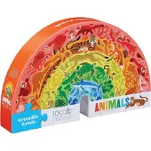 Crocodile Creek Rainbow Animals Pussel 100 Bitar