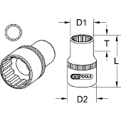 Ks Tools 9181345 9181345 12-kant Hylsauttag 23.0 mm 1/2