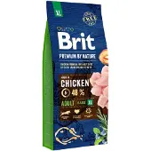 Brit Premium by Nature Adult Extra Large XL 15 kg + våtfoder med fjäderfä 6x1240 g