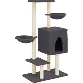 vidaXL Klösträd med sisalpelare mörkgrå 117 cm