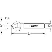 Ks Tools 3360060 336.0060 Konisk försänkare 9.4 mm Stål blank Cylinderskaft 1 st