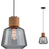 Paulmann Elia 79739 Pendellampa LED E27 20 W Kork, Rökfärgad, Svart
