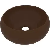 vidaXL Lyxigt runt handfat matt mörkbrun 40x15 cm keramik
