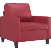 vidaXL Fåtölj vinröd 60 cm Konstläder