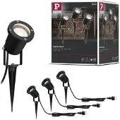 Paulmann 98897 LED-trädgårdsstrålkastare Set 3 st LED GU10 10.5 W Svart