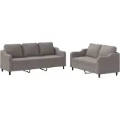 vidaXL Soffgrupp med dynor 2 delar Taupe tyg