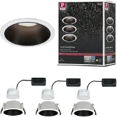 Paulmann 93402 Cole Coin Inbyggnadsbelysning Set 3 st LED 6 W Vit, Svart