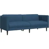 vidaXL Soffa 3-sits blå tyg