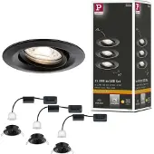 Paulmann 93085 Nova mini LED-inbyggnadsbelysning LED LED fast installerad 12 W Svart (matt)