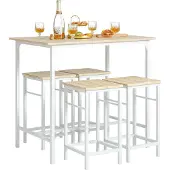 SoBuy Barbordsset OGT11-WN med 4 pallar