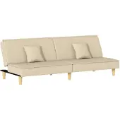 vidaXL Sängsoffa crème tyg 351903