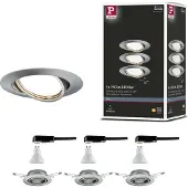 Paulmann 93420 Base Inbyggnadsbelysning Set 3 st LED GU10 15 W Rostfritt stål (borstat)