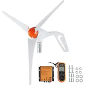 Vevor 500W vindturbingenerator, 12V vindturbinsats, 3-bladig vindkraftgenerator med anemometer, MPPT-regulator och justerbar vindriktning, lämplig för hem, gård, husbilar, båtar