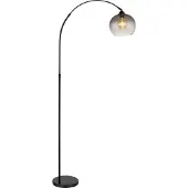 Globo Båglampa Newcastle, Svart, Vardagsrum / matsal, Metall, Golvlampa