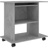 vidaXL Datorskrivbord betonggrå 80x50x75 cm spånskiva