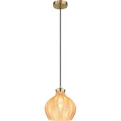 Globo Lighting Glas pendellampa Jessica, dimbar, Creme / bärnsten, Vardagsrum / matsal, Glas, Pendellampa