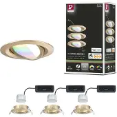 Paulmann 92436 LED-takbelysning, LED-inbyggnadsbelysning Lysdiod-modul LED 6 W Guld (matt)