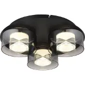 Globo LED taklampa Belinda, Aluminium / grå / zink, Vardagsrum / matsal, Glas, LED-taklampa