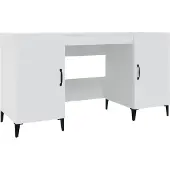 vidaXL Skrivbord vit 140x50x75 cm konstruerat trä