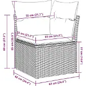 vidaXL Trädgårdsoffset med lagring 9 pcs Svart Poly rattan