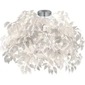 TRIO Leuchten Taklampa Leavy, dimbar, Vitt / opal, Vardagsrum / matsal, Syntetmaterial, Taklampa