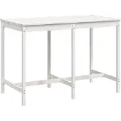 vidaXL Trädgårdsbord vit 159,5x82,5x110 cm massiv furu