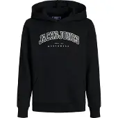 Jack & Jones Hoodie - JjeCaleb - Svart/Loose - - 12 år (152) - Hoodie