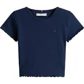 Tommy Hilfiger Essential Ruffle Ribbed Extra Slim Top