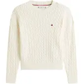 Tommy Hilfiger Tröja - Stickad - Ivory Siden - - 8 år (128) - Tröja