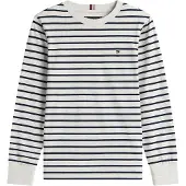 Tommy Hilfiger Tröja - Stripe - Light Grey Heather Stripe Grey - - 7 år (122) - Tröja
