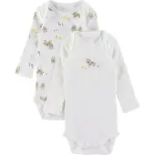 Name it Body l/ä - Noos - NbnBody - 2-pack - Bright White/Farm E - - 68 - Body L/Ä