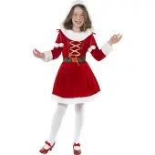 Smiffys Maskeradkläder - Lilla Fröken Santa - - 7-9 år (122-134) - Maskeradkläder