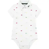 Lacoste Kids Body k/ä - Vit m. Logotyper - - 6 mån - Body K/Ä