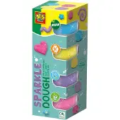 SES Creative Leklera - 4x90gr - Silkesmjuk Glitter - - One Size - Leklera