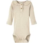 Lil´ Atelier Lil' Atelier Body l/ä - Noos - NbfRachel - Dimma m. Hålmönster - - 68 - Body L/Ä