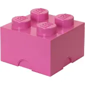 LEGO Förvaringslåda - 4 Knoppar - 25x25x18 - Rosa - - One Size - Låda