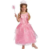 Disguise Maskeradkläder - Glinda Rosa Dress Deluxe - - 5-6 år (110-116) - Maskeradkläder
