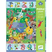 Djeco Jättepussel - 54 Delar - 70x50 cm - Djungel - - One Size - Pussel
