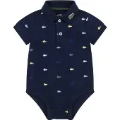Lacoste Kids Body k/ä - Marinblå m. Logotyper - - 9 mån - Body K/Ä
