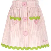 Moschino Kjol - Rosarandig/Neongrön - - 5 år (110) - Kjol