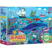 Eeboo : Sea Exploration 20 Piece Big Puzzle Perfekt projekt fr sm hnder AIDS i utveckling av mnsterform och frgigenknning erbjuder barn en u