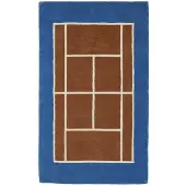 OYOY Filt - Tennis Filt - 150x88 cm - Caramel/Optik Blue - - One Size - Filt